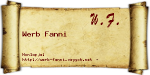 Werb Fanni névjegykártya