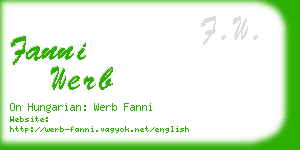 fanni werb business card